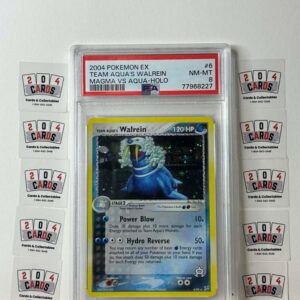 2004 POKEMON EX #6/95 TEAM AQUA’S WALREIN MAGMA VS AQUA-HOLO PSA 8 NM-MT (8227R)