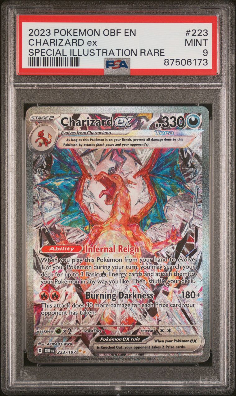 🔥 Pokemon Charizard ex-223/197 Obsidian Flames Special Illustration-PSA ...