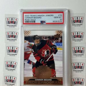 Connor Bedard 2022 Team Canada Juniors Pride of the Program Rose Gold PSA 10 #78